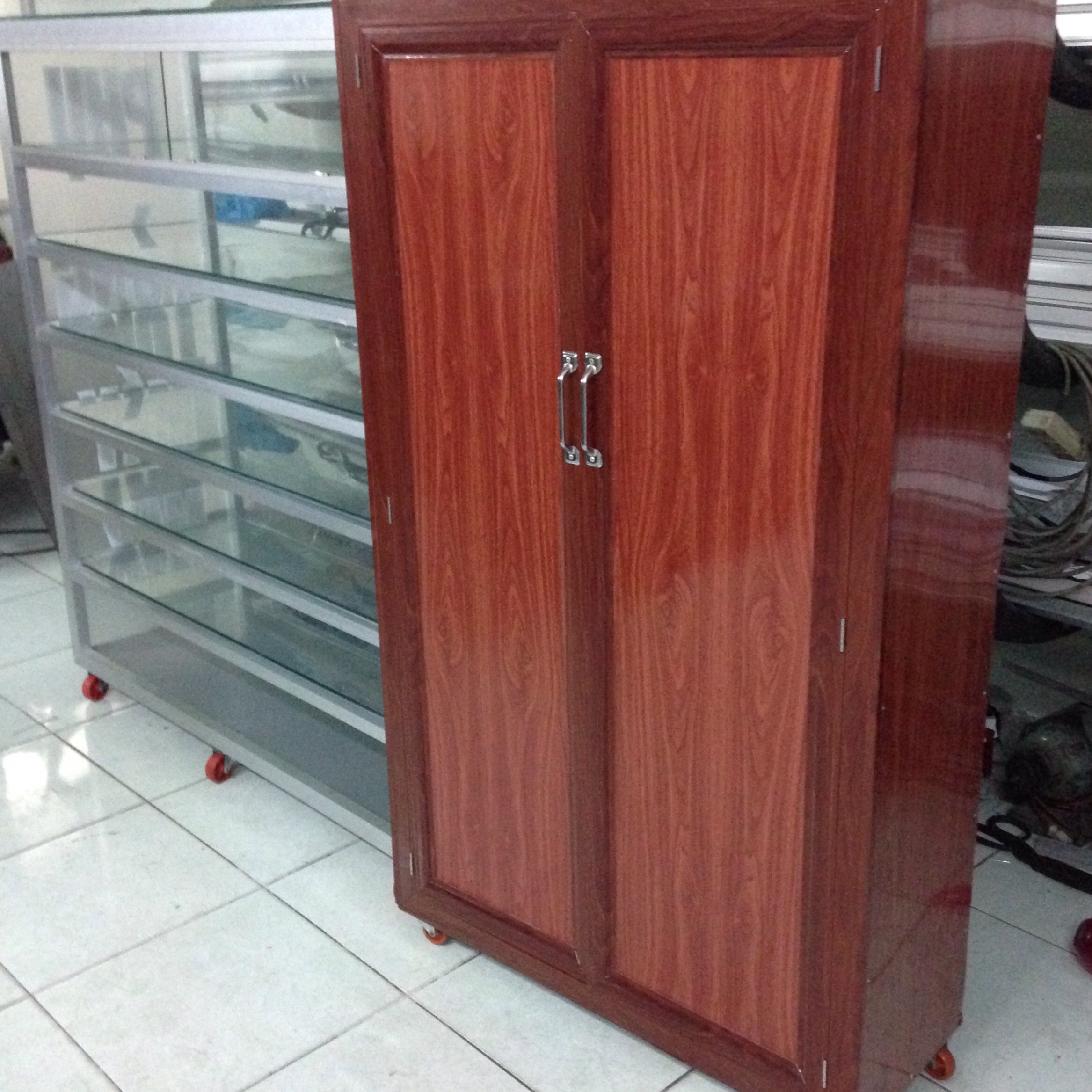 Tủ để dép nhôm gỗ cao cấp